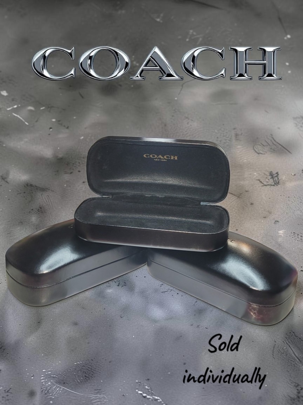 COACH Black Eyewear Case with Gold Logo EUC